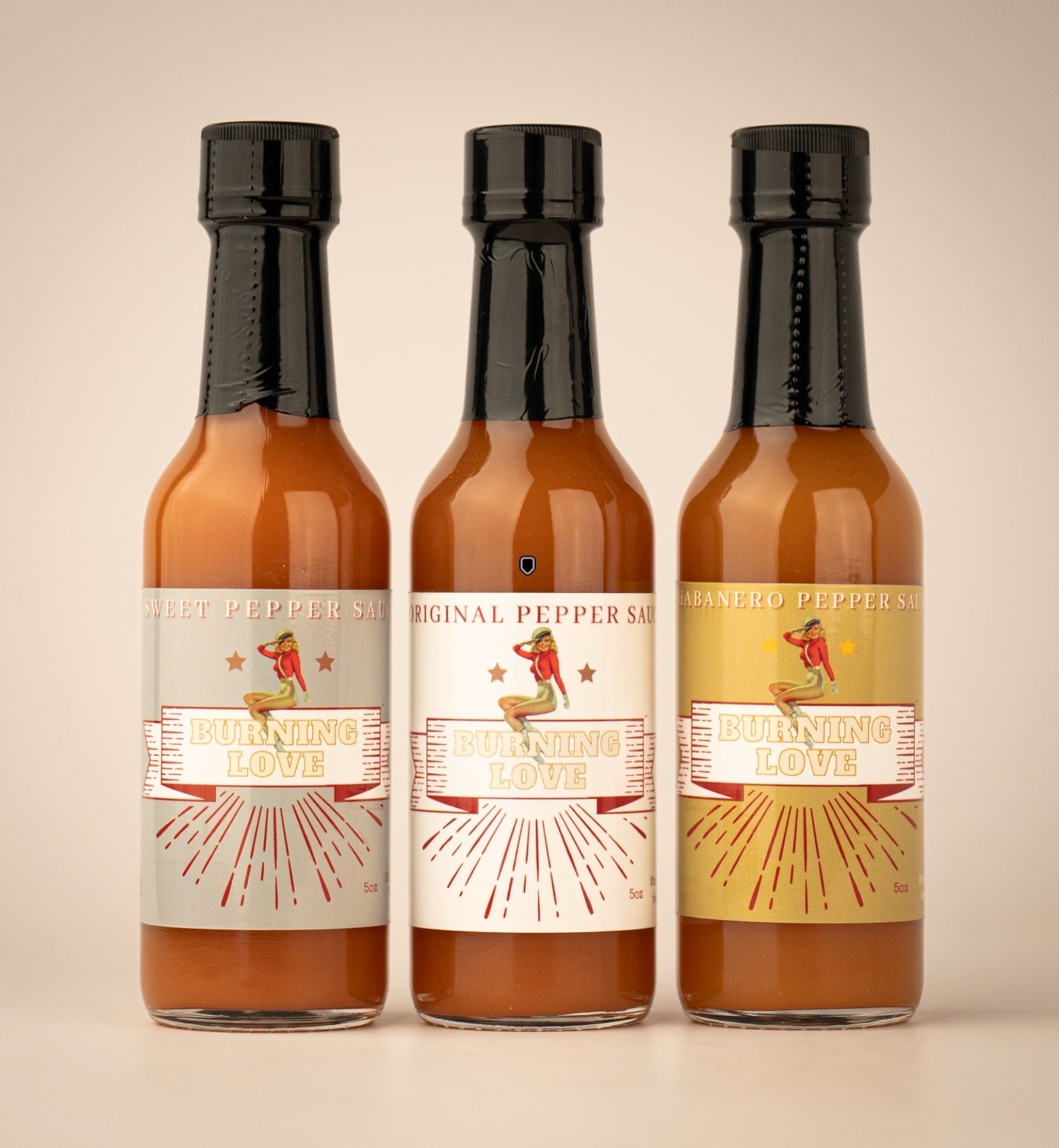 Hot Sauce 3-Pack Gift Set - Original, Habanero & Sweet Heat | Small Batch Restaurant Made | Lady May