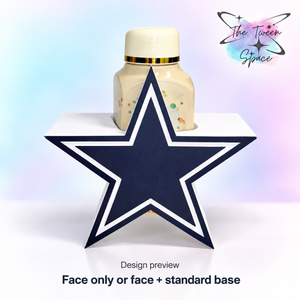 Dallas Cowboys 3D printed interchangeable face with The Tween Space branding; choose face only or face with standard base