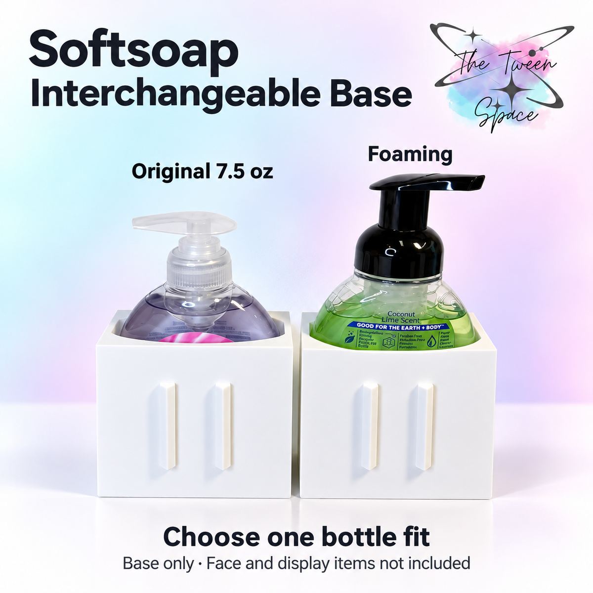 Softsoap Interchangeable Soap Base with The Tween Space branding; decorative faces and display accessories not included
