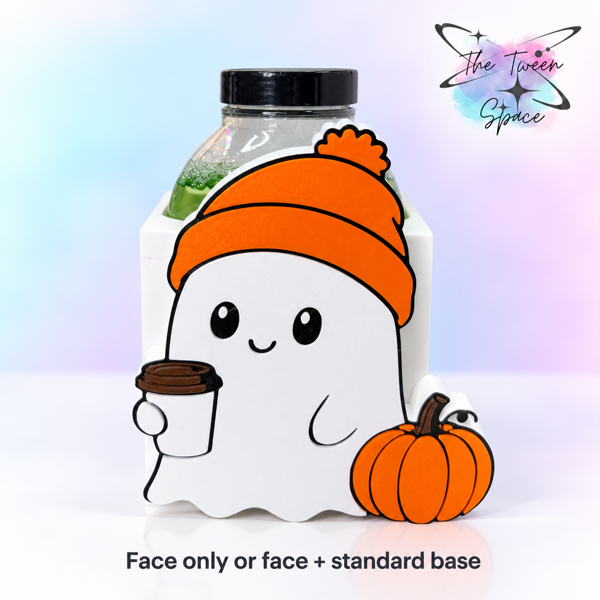 Cozy Ghost with Coffee Interchangeable Face by The Tween Space