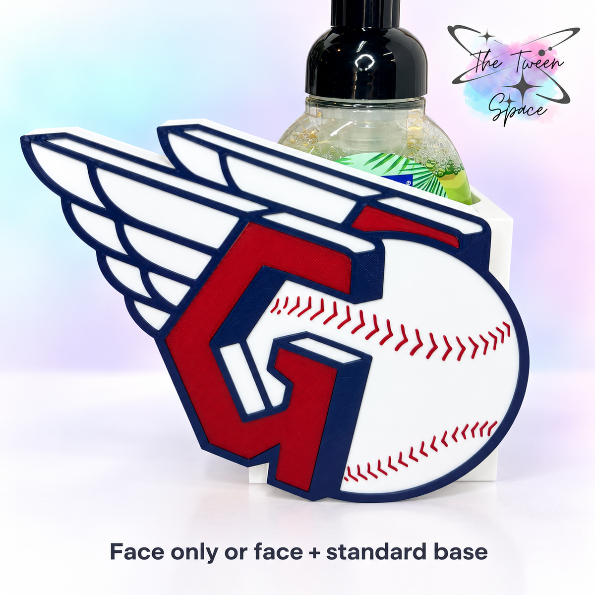 Cleveland Guardians 3D printed interchangeable face by The Tween Space; choose face only or face with standard base