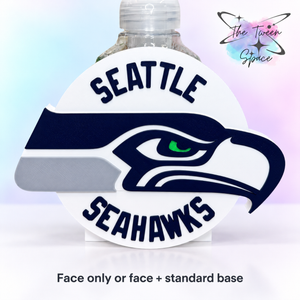 Seattle Seahawks – Curved Lettering 3D printed interchangeable face by The Tween Space; choose face only or face with standard base