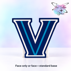 Villanova Wildcats 3D printed interchangeable face with The Tween Space branding; choose face only or face with standard base
