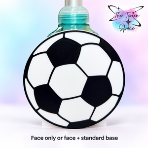 Soccer Ball 3D printed interchangeable face by The Tween Space; choose face only or face with standard base