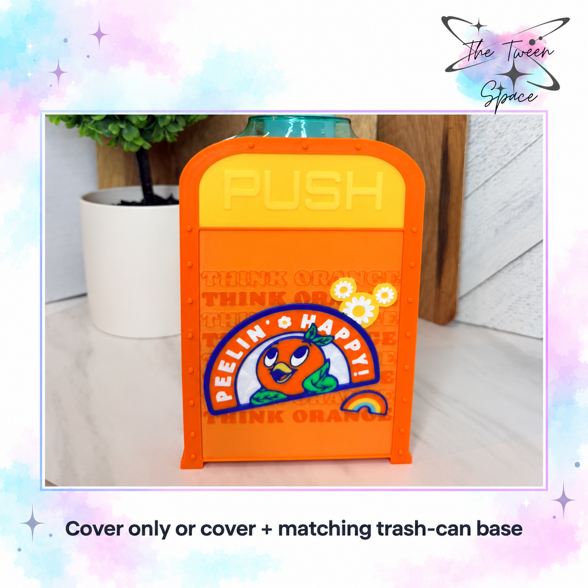Trash Can - Citrus Bird Interchangeable Cover by The Tween Space