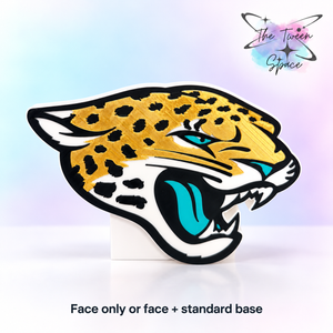 Jacksonville Jaguars 3D printed interchangeable face with The Tween Space branding; choose face only or face with standard base