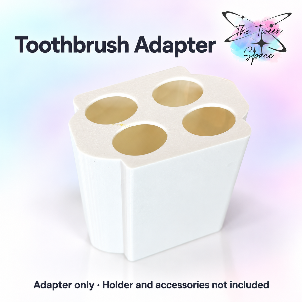 Toothbrush Adapter for Interchangeable Soap Bases with The Tween Space branding; decorative faces and display accessories not included