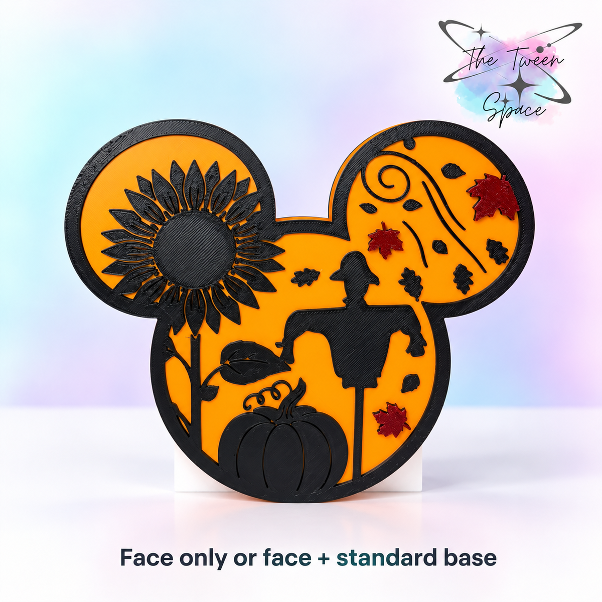 Mouse Head Autumn Interchangeable Face, one design, with The Tween Space branding; decorative face or matching set available