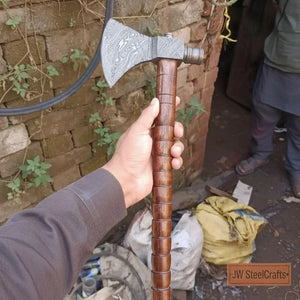 Damascus Pipe Tomahawk Hand Forged Viking Axe