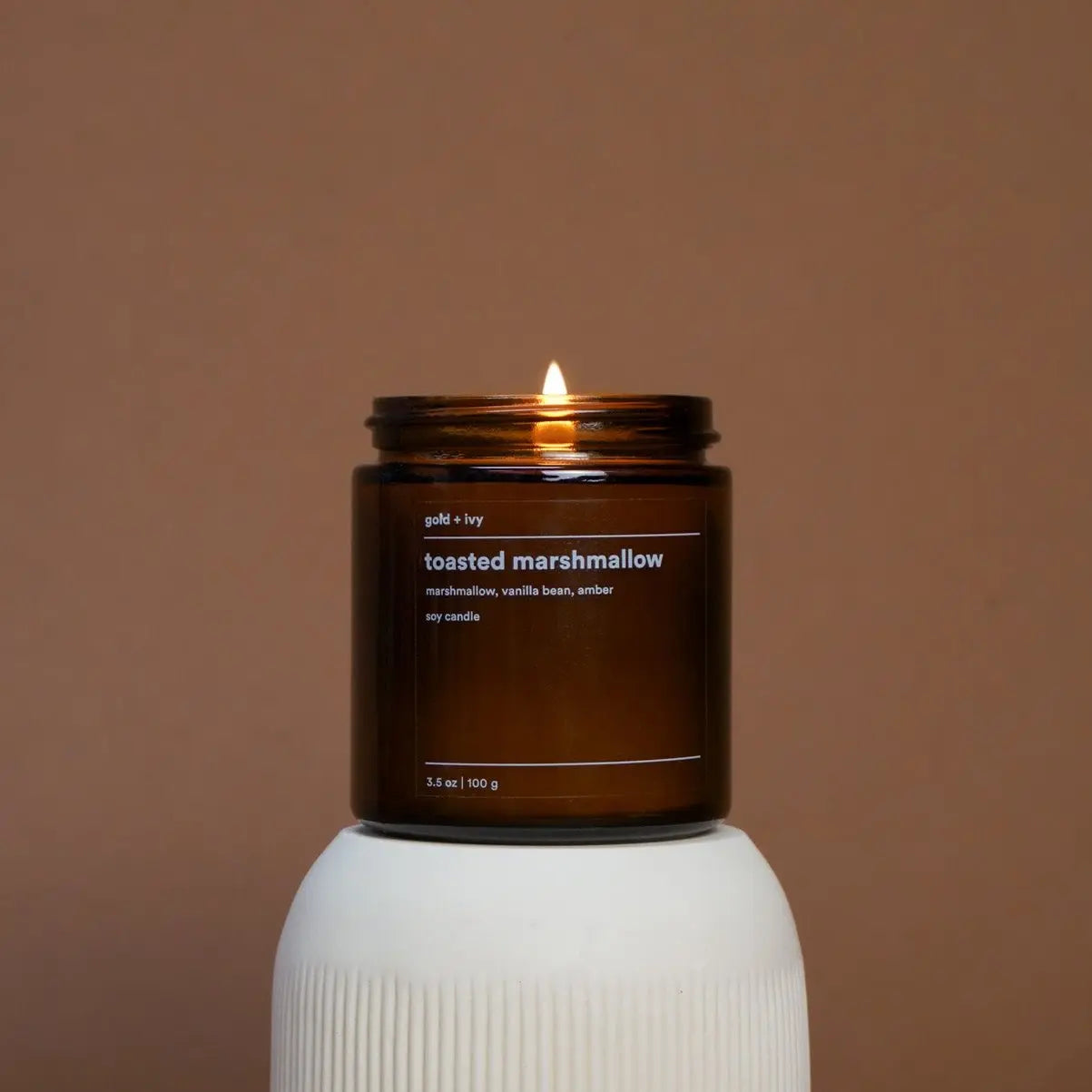 Toasted marshmallow by gold + ivy, scented candle main product photo