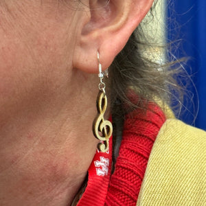 Treble Clef Wooden Earrings | Music Note Jewelry