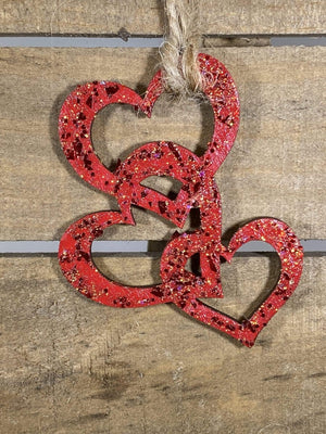 Triple Heart Wooden Christmas Ornament | Love-Themed Holiday Decor