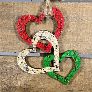 Triple Heart Wooden Christmas Ornament | Love-Themed Holiday Decor