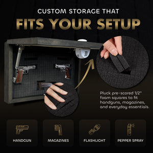 Wild Turkey Pair Gun Concealment Furniture - Handcrafted Hidden Gun Storage Wall Decor - Hidden Safe Furniture with Magnetic Lock for Quick Access & Storage - Made in USA