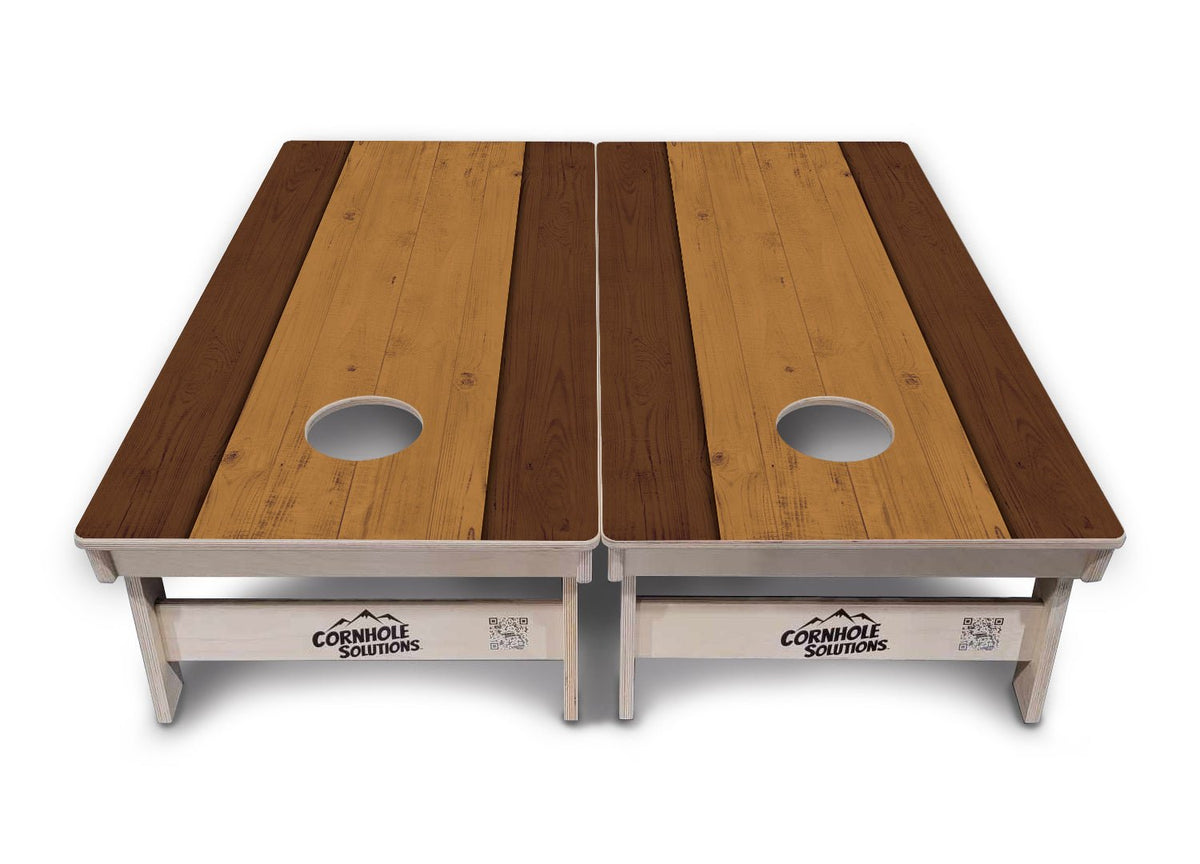 Brown Two Tone Planks Cornhole Boards – Tournament Series