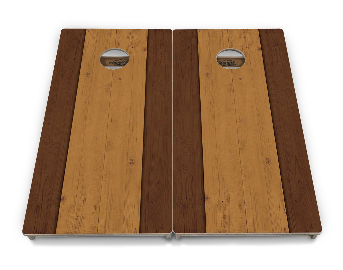 Brown Two Tone Planks Cornhole Boards – Tournament Series