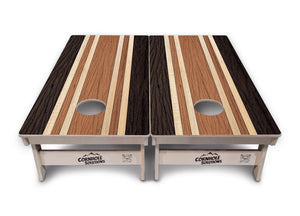 Brown Two Tone Stripes Cornhole Boards – Tournament Series