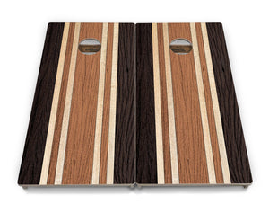 Brown Two Tone Stripes Cornhole Boards – Tournament Series