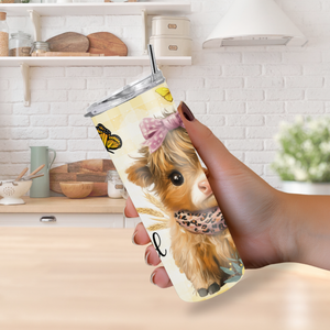 "Just A Girl Who Loves Highland Cows" 20oz Tumbler(Yellow)
