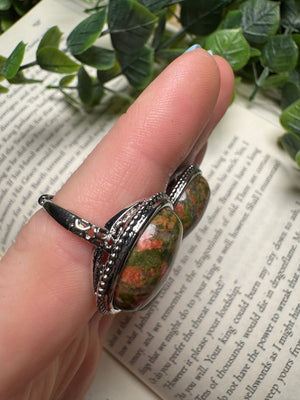 Unakite Jasper Adjustable Ring