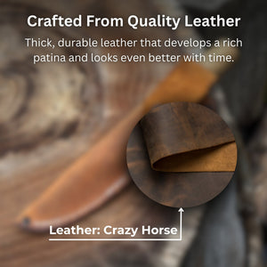 Universal Leather Knife Sheath For Fixed Knife by Sharky Forged Steel Tools — view 3