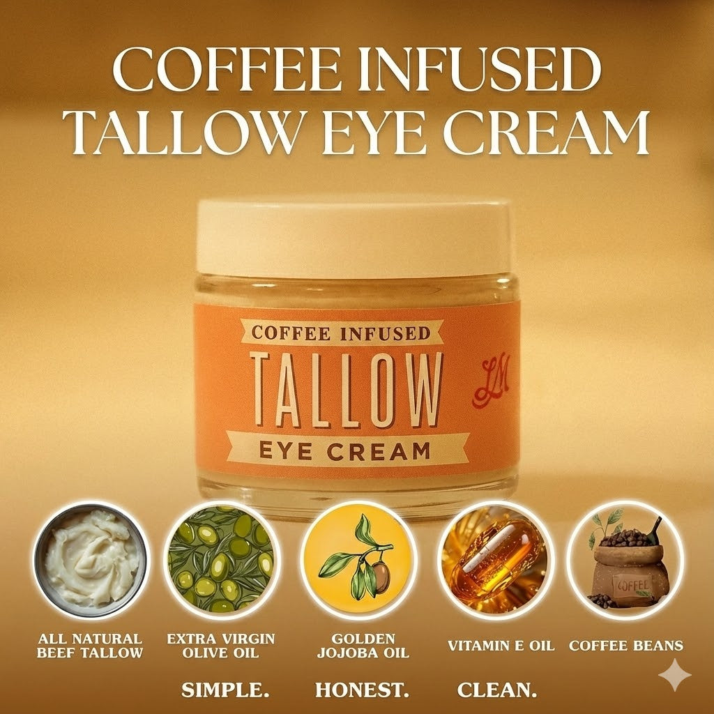 Lady May Coffee-Infused Tallow Eye Cream – Brighten, Firm & Revitalize Naturally by The Lady May, Southern food gift detail photo 2