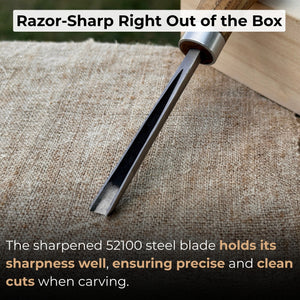 V-Parting Chisel 60 Degree with Palm Handle, 6 mm (0.24 inches)