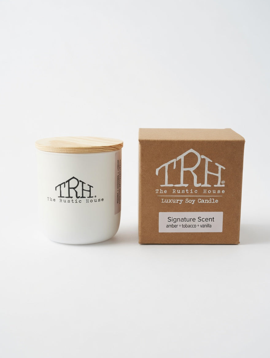 Signature Scent Candle by The Rustic House, scented candle main product photo
