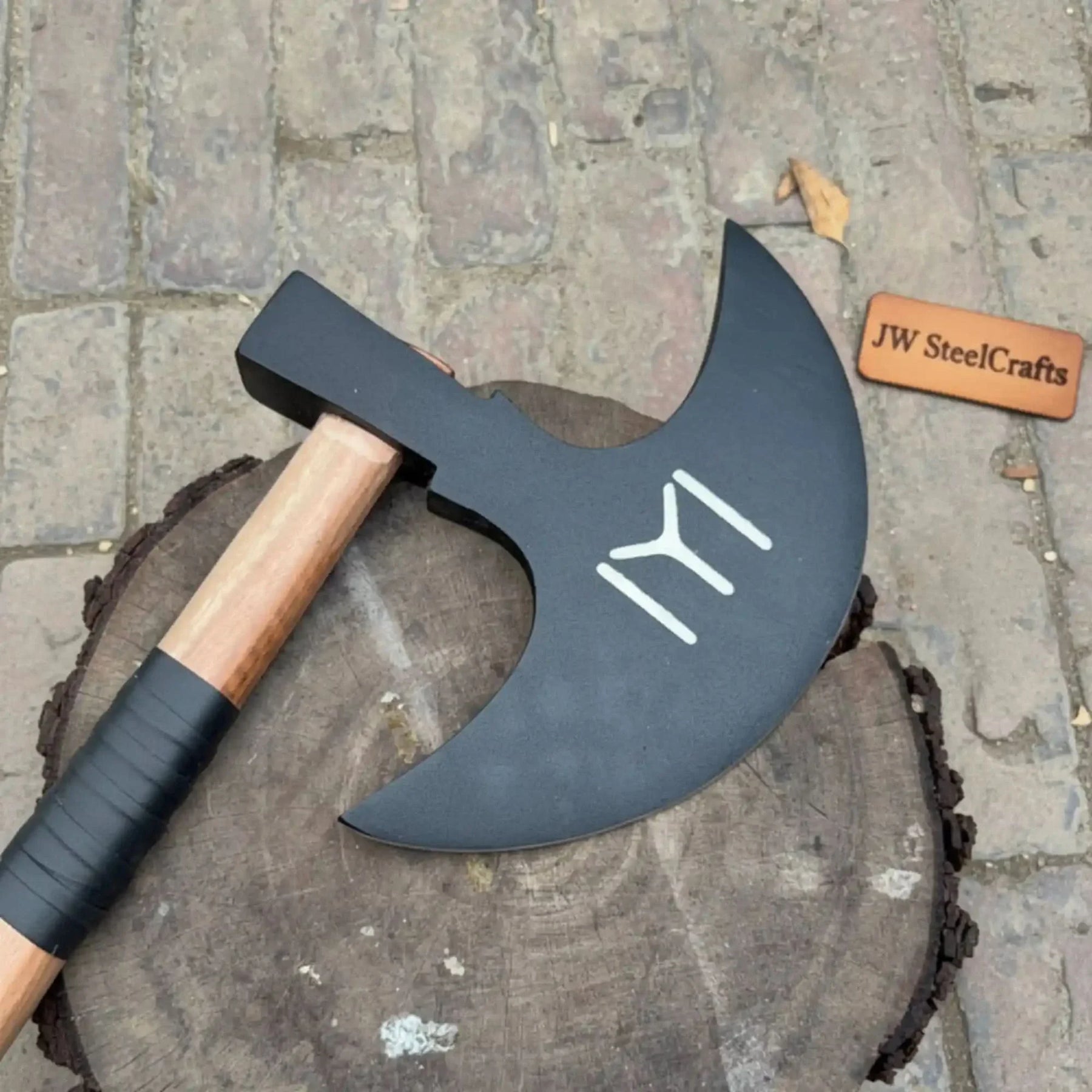 Handmade Viking Axe Carbon Steel Bearded Axe for Collectors & Display by JW SteelCrafts, Southern lifestyle apparel main product photo