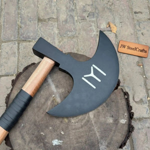 Handmade Viking Axe Carbon Steel Bearded Axe for Collectors & Display by JW SteelCrafts, Southern lifestyle apparel main product photo