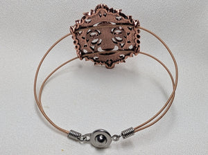 Copper rhinestone guitar string bracelet detail