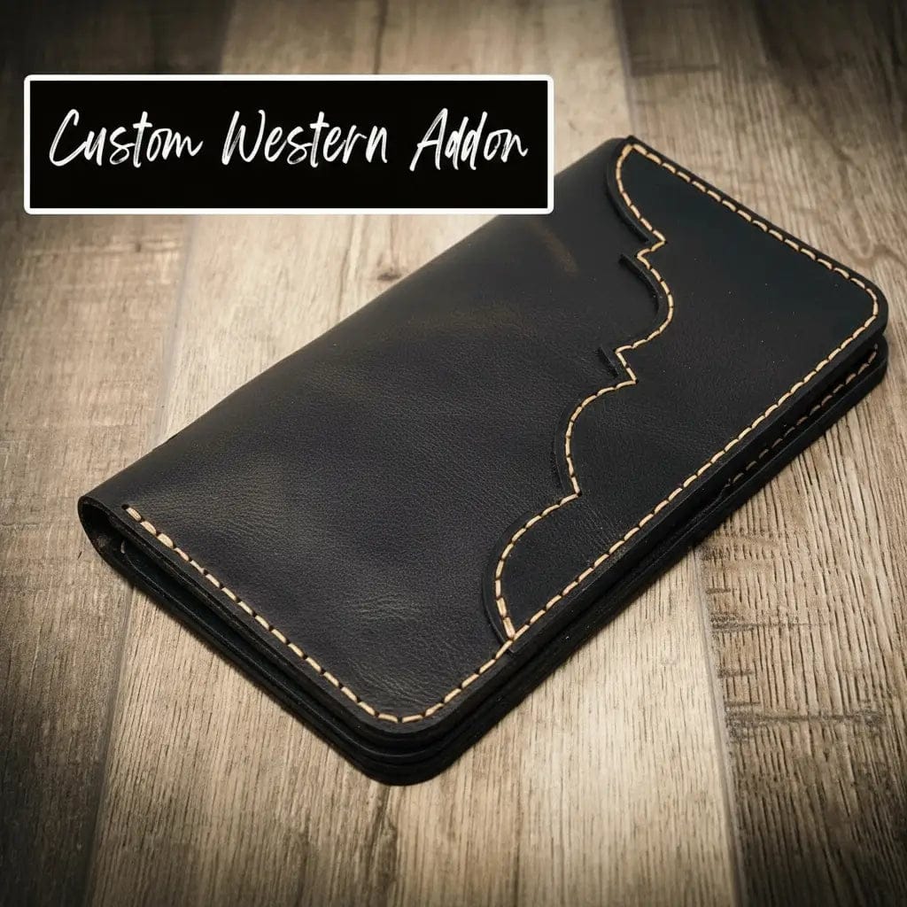 Western Badge Long Wallet with custom badge holder add-on