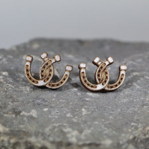 Horseshoe Wooden Dangle Earrings | Western Lucky Jewelry
