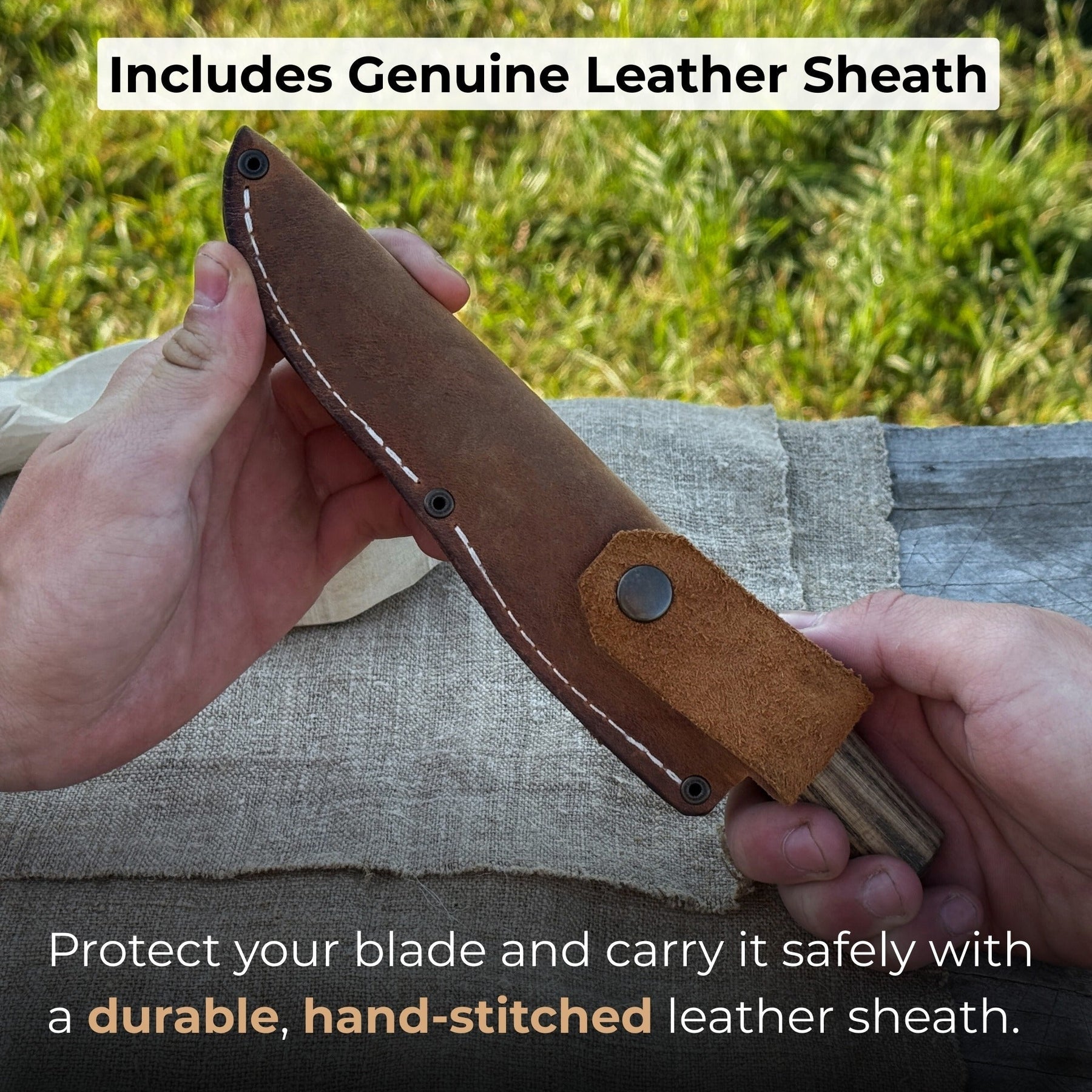 Whittling Sloyd Knife with Leather Sheath, 10 cm (3.94 inches)