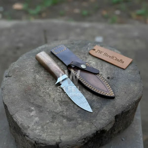 Handmade 7 Inch Damascus Outdoor Utility Knife – Multiple Handle Options