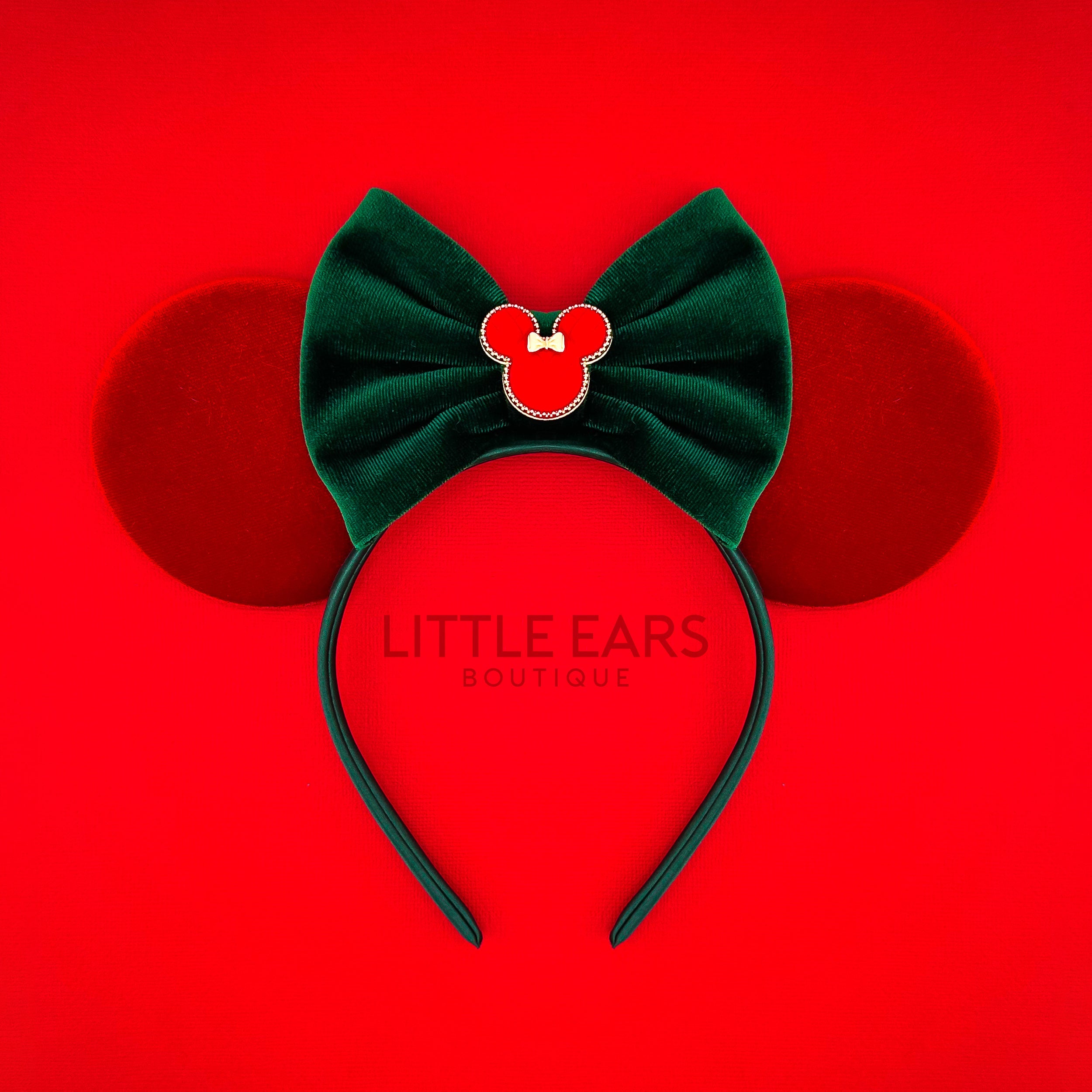 Green Bow Christmas Minnie Ears
