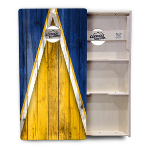 Yellow/Blue Triangle Cornhole Boards – Tournament Series